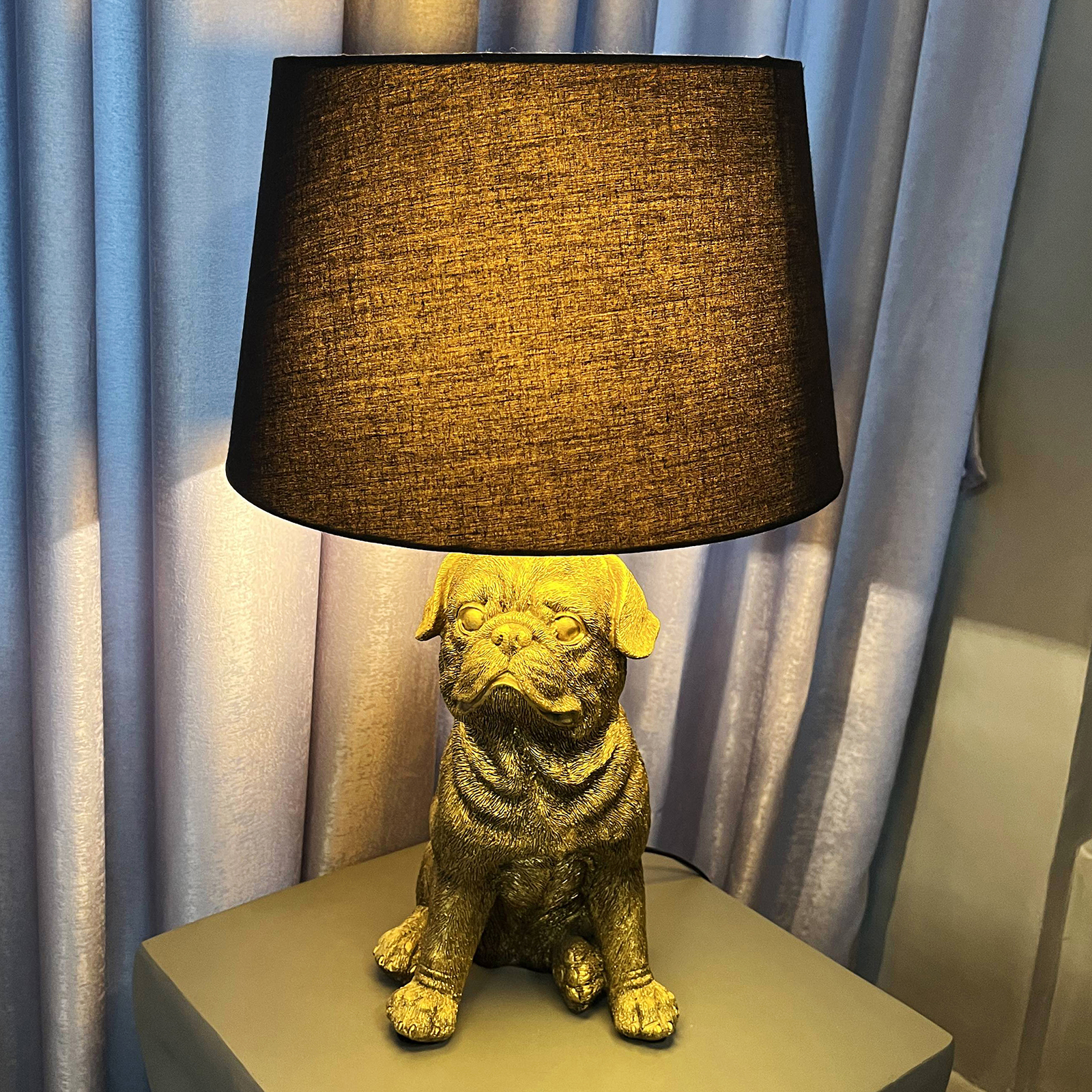 Pug Dog Resin Table Lamp
