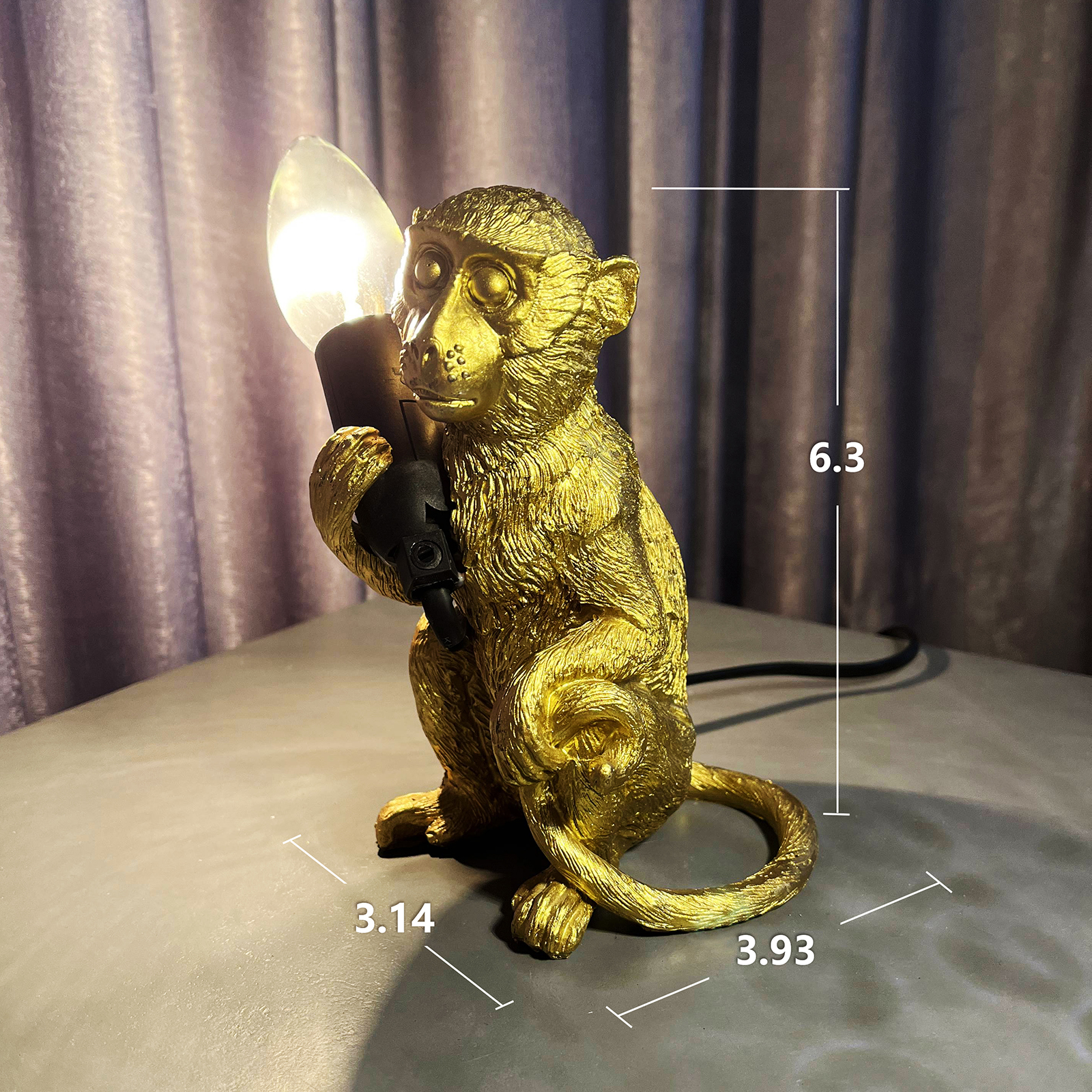 Little Monkey Resin Table Lamp