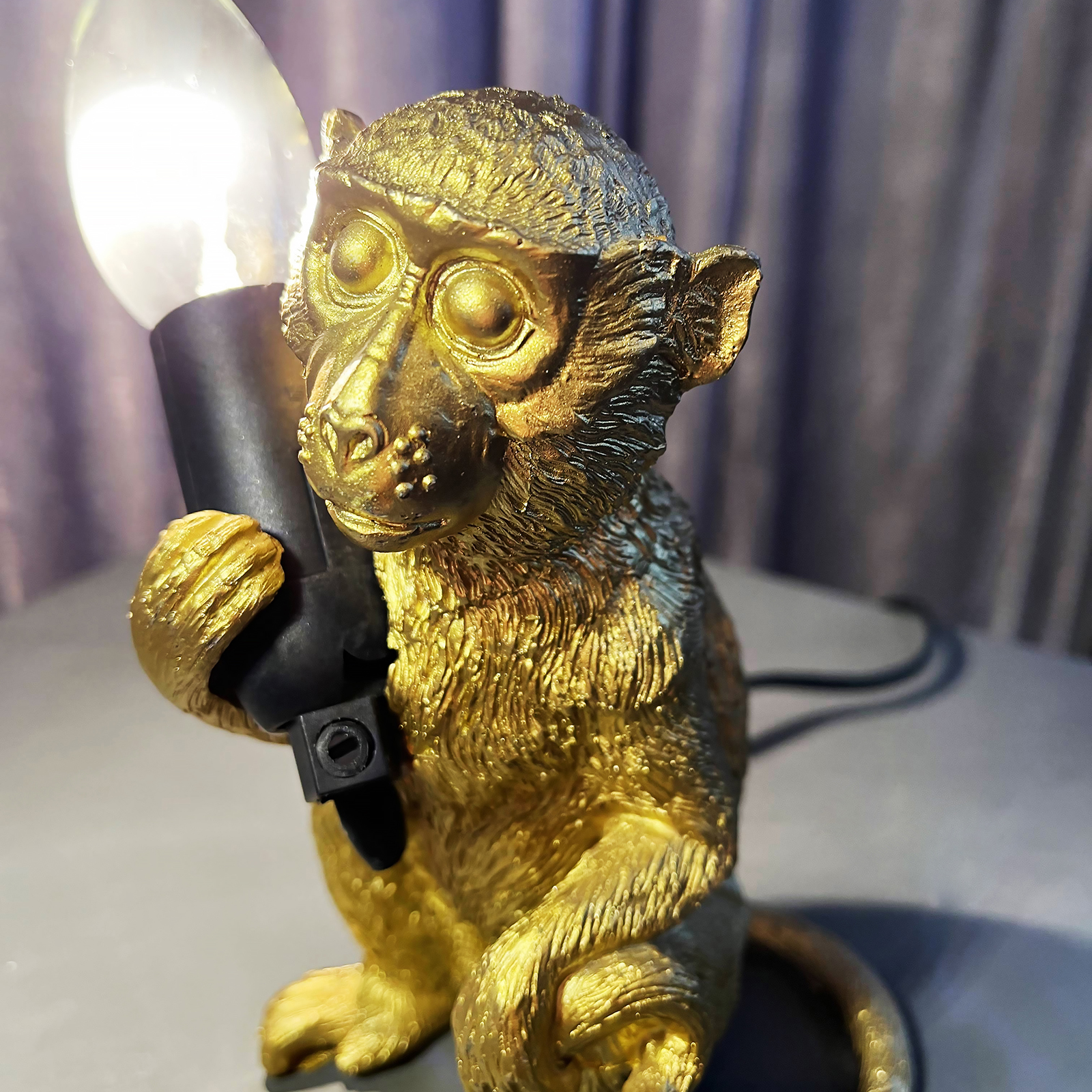 Little Monkey Resin Table Lamp
