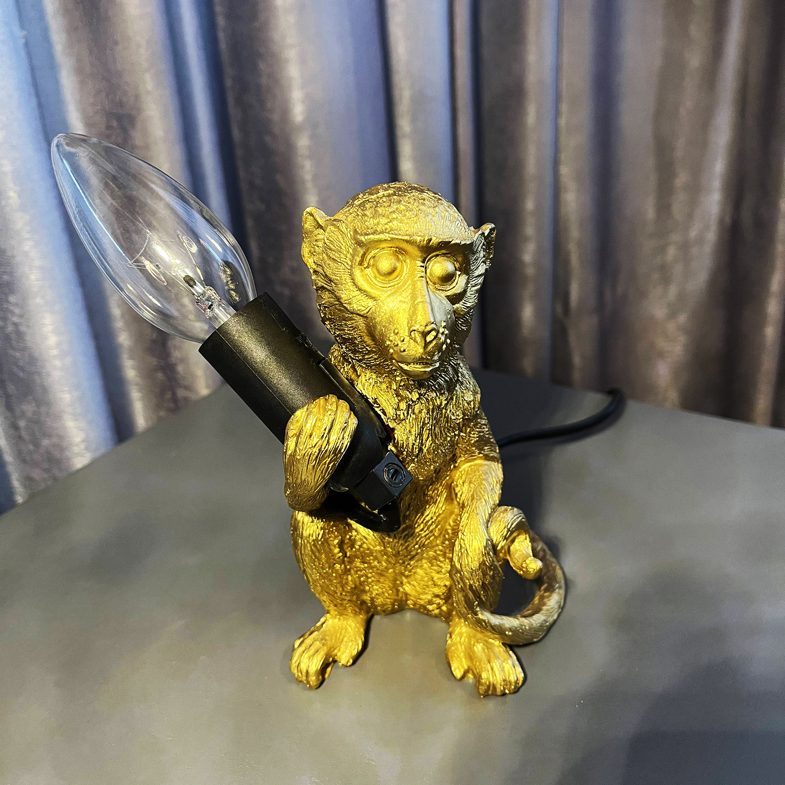 Little Monkey Resin Table Lamp