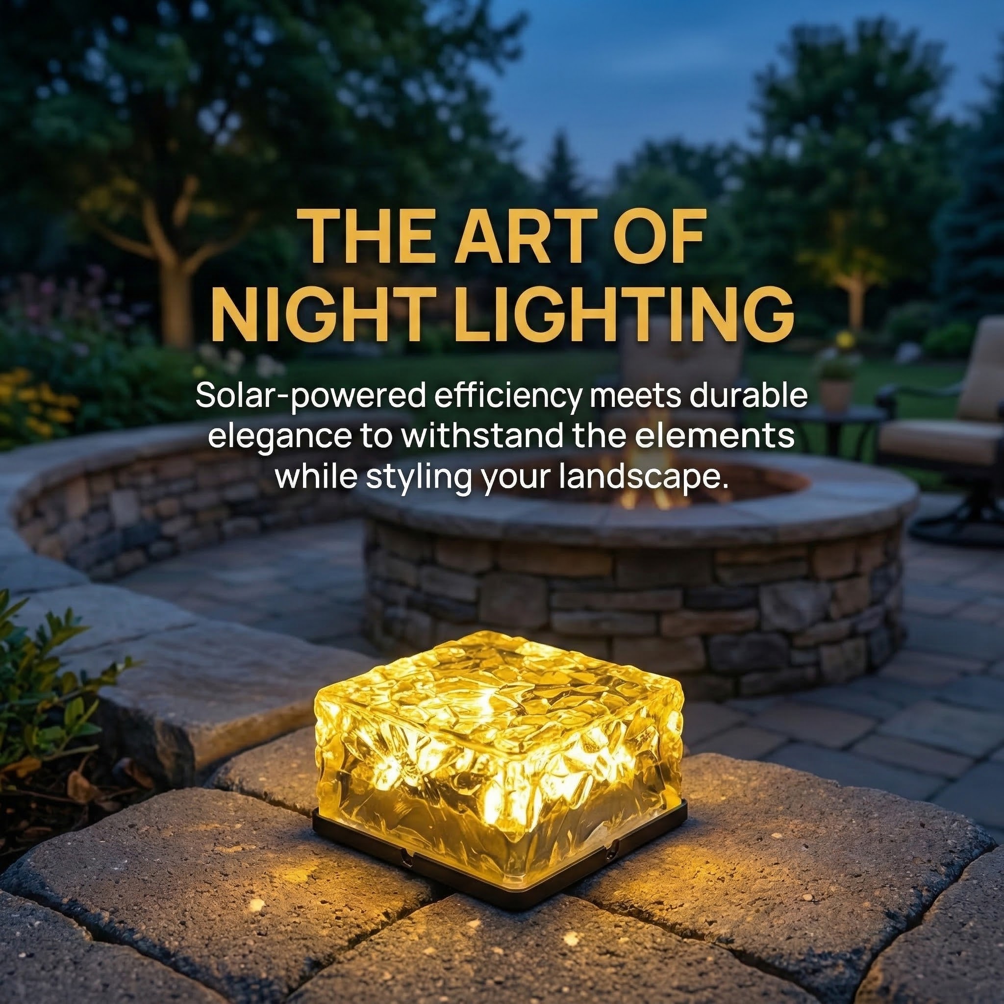 Outdoor Solar Crystal Ice Brick Lights – Soft Warm Glow