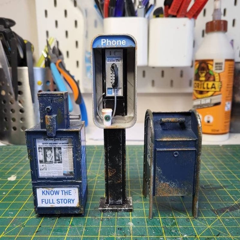 (HOT SALE NOW 49% OFF) - Handmade Miniature American Payphone in 1:12 Scale