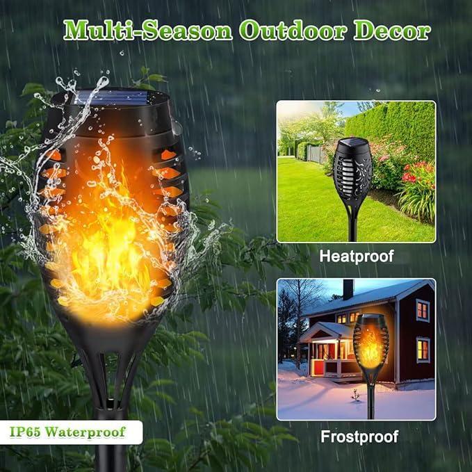 Solar Powered Fire Flame Design Garden Light