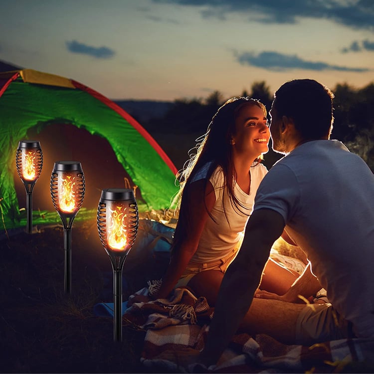 Solar Powered Fire Flame Design Garden Light