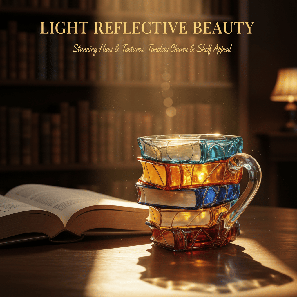 ⏰Christmas Limited Sale 49% OFF!!📚Handcrafted 3D Book Painted Glass Mug🍵