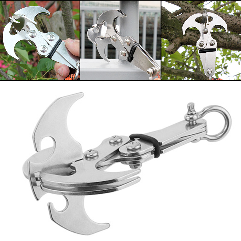 Outdoor Mountaineering Grappling Hook | Stainless Steel Folding Gravity Hook