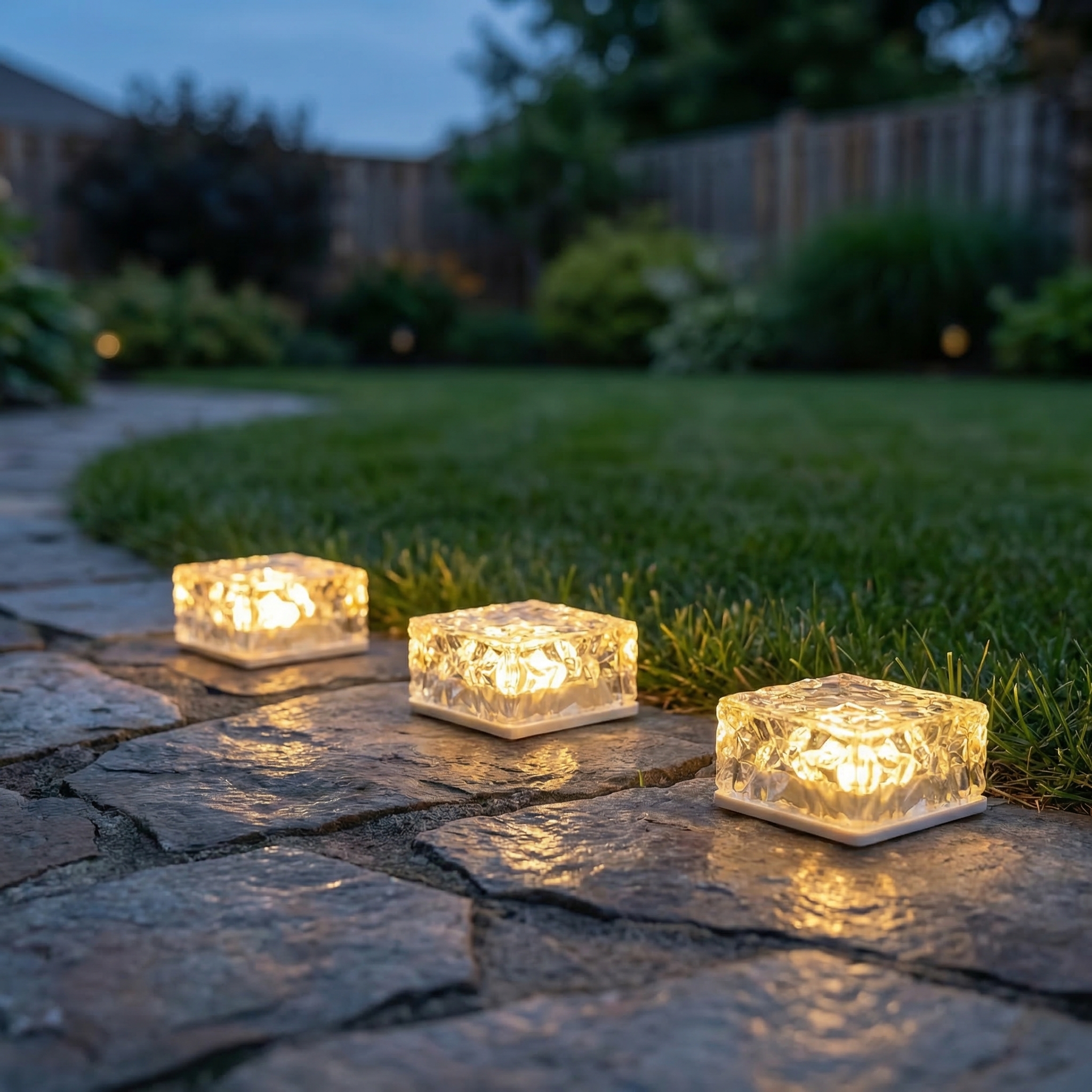 Outdoor Solar Crystal Ice Brick Lights – Soft Warm Glow