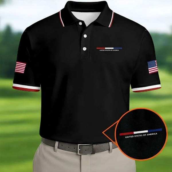 Men's Retro Independence Day Cross Print Polo Shirt(🎁BUY 2 FREE SHIPPING)