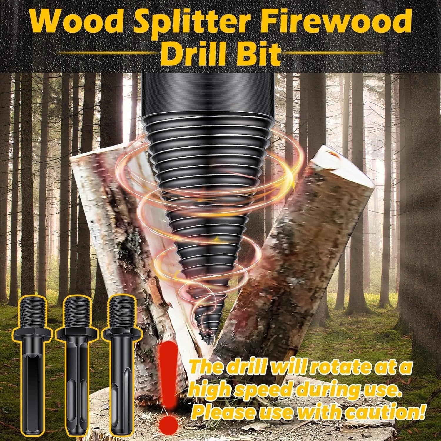 🔥Last Day 50% OFF-6 Pcs Heavy-duty Carbon Steel Firewood Log Splitter Drill Bit Set