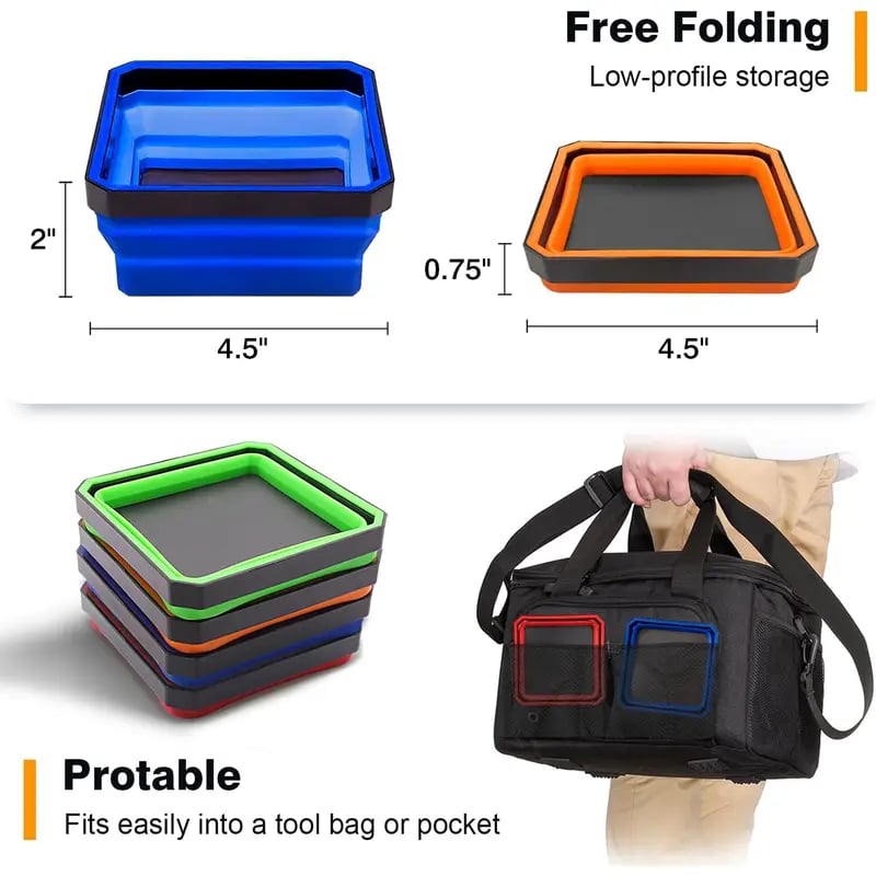 🔥LAST DAY 50% OFF - 🛠️ Upgrade Collapsible Magnetic Parts Tray – Organize Small Tools & Parts!