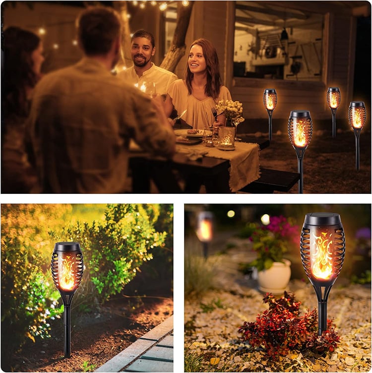 Solar Powered Fire Flame Design Garden Light