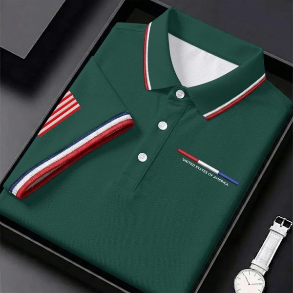 Men's Retro Independence Day Cross Print Polo Shirt(🎁BUY 2 FREE SHIPPING)
