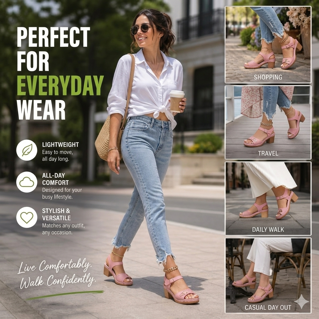 🔥2026 Summer Best Seller🔥Block Heel Sandals - Effortless height. All-day comfort