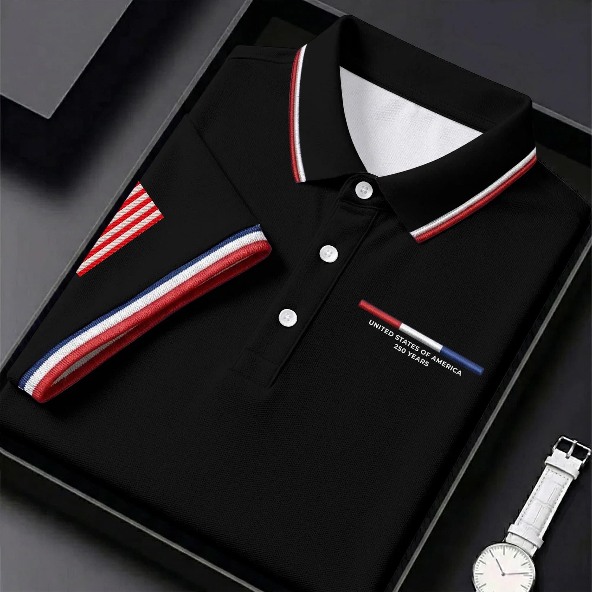Men's Retro Independence Day Cross Print Polo Shirt(🎁BUY 2 FREE SHIPPING)