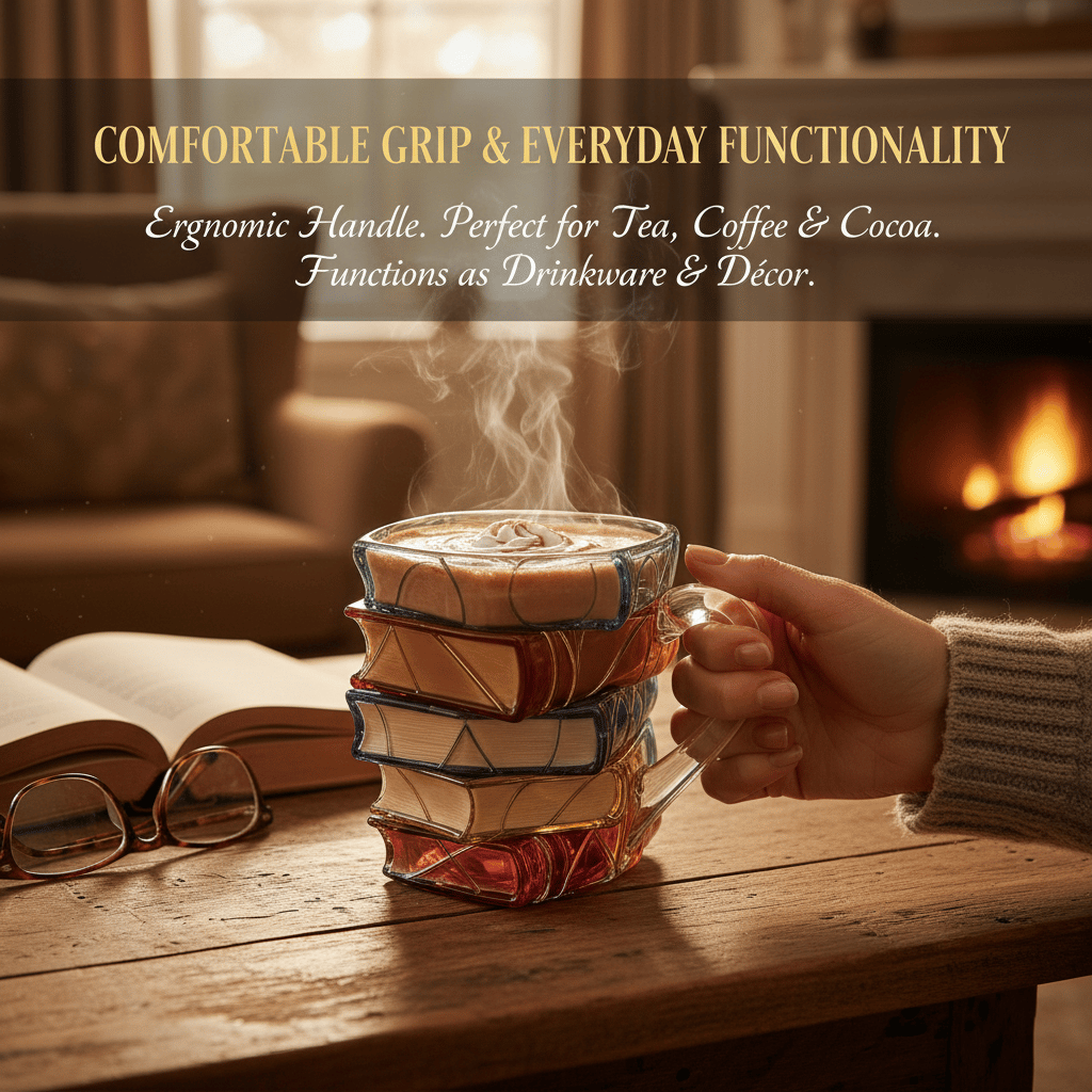 ⏰Christmas Limited Sale 49% OFF!!📚Handcrafted 3D Book Painted Glass Mug🍵