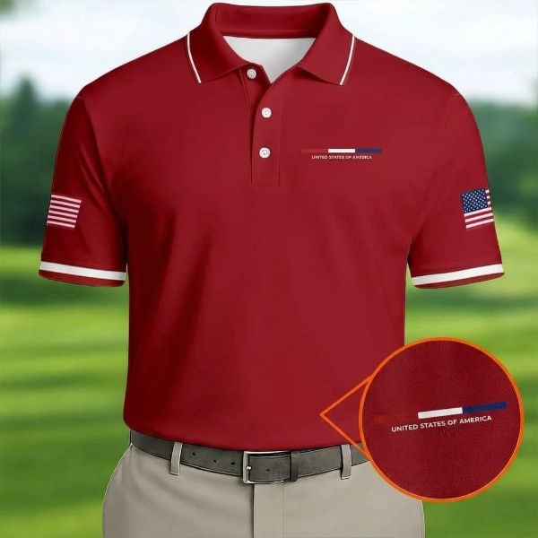 Men's Retro Independence Day Cross Print Polo Shirt(🎁BUY 2 FREE SHIPPING)