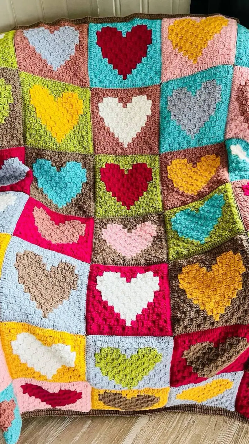 Crochet Blanket Pattern: Love Heart
