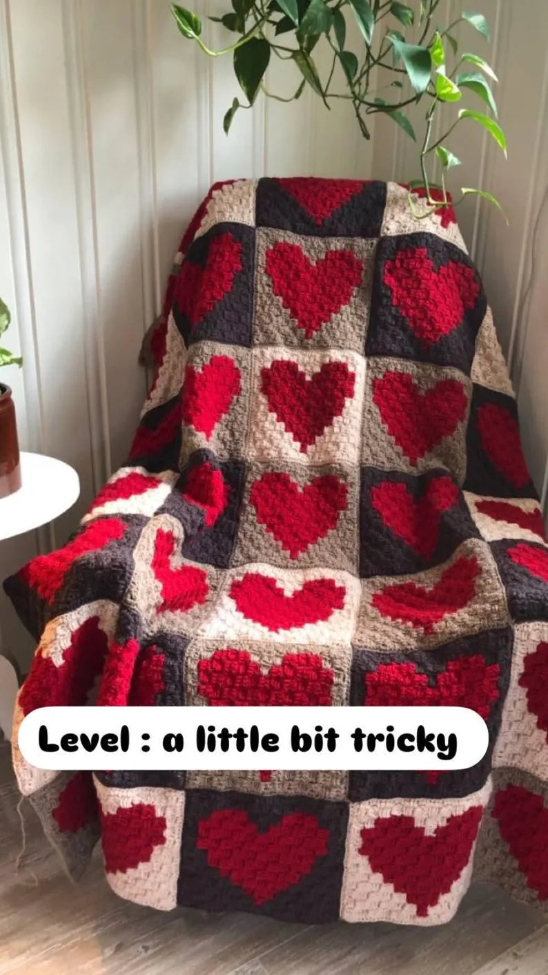 Crochet Blanket Pattern: Love Heart