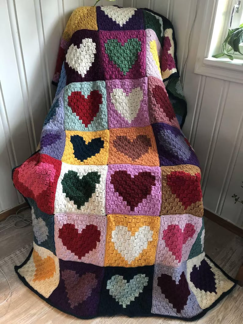 Crochet Blanket Pattern: Love Heart