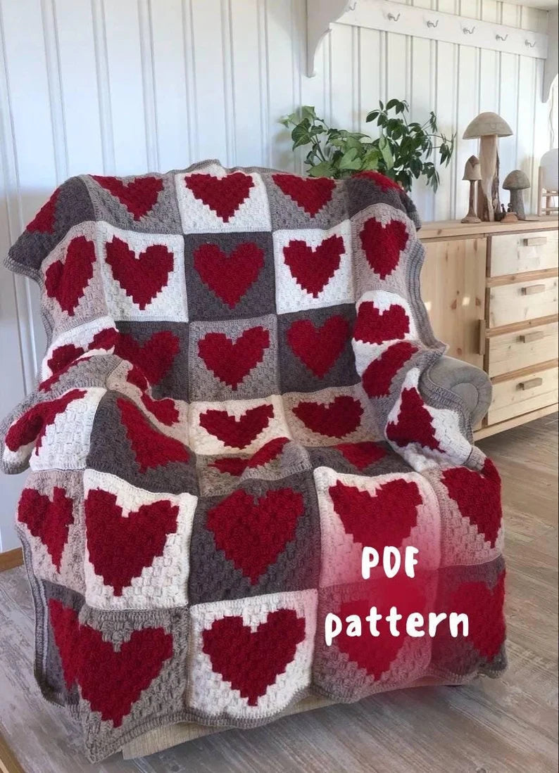 Crochet Blanket Pattern: Love Heart