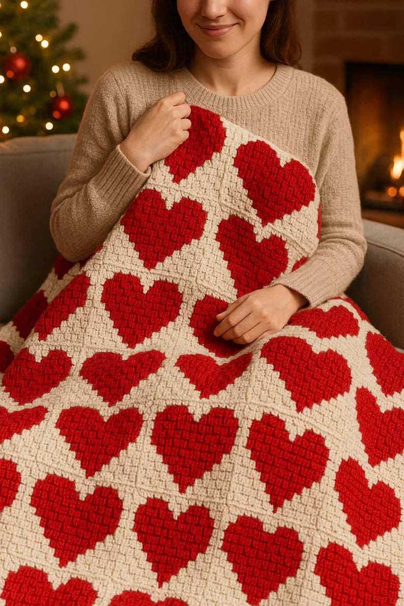 Crochet Blanket Pattern: Love Heart