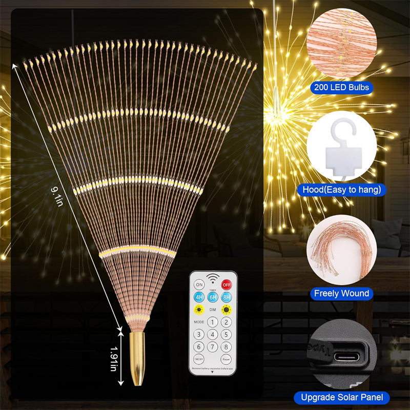 🔥While Supplies Last 50% OFF!🎉 Solar Firework String Lights for Yard & Parties