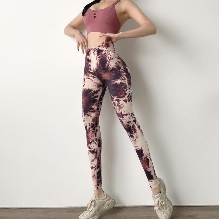 High Waist Tie-Dye Seamless Stretch Yoga Pants