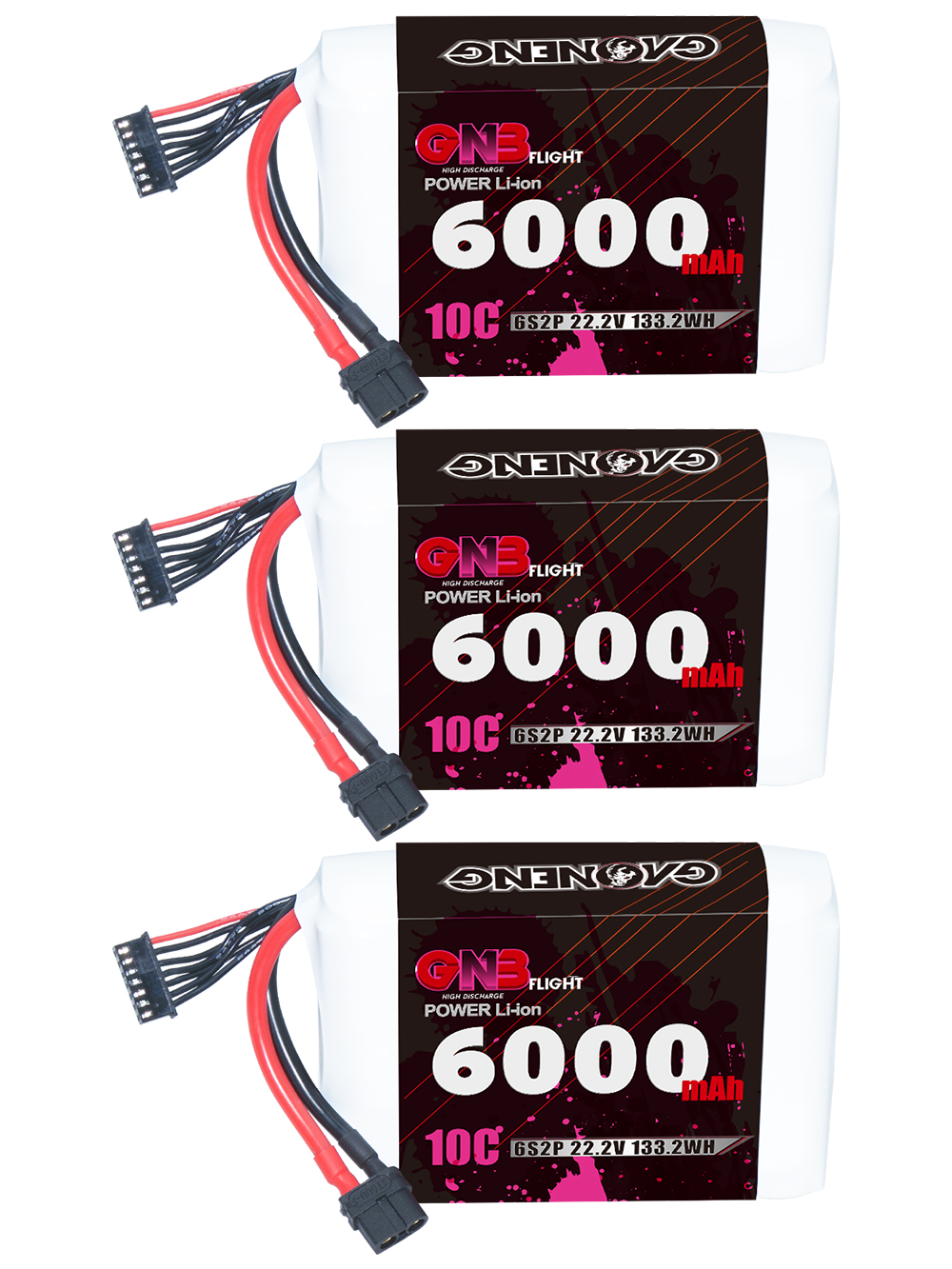 GAONENG GNB 6S 22.2V 6000mAh 10C XT60 Li-ion Battery made with Sony 18650 VTC6
