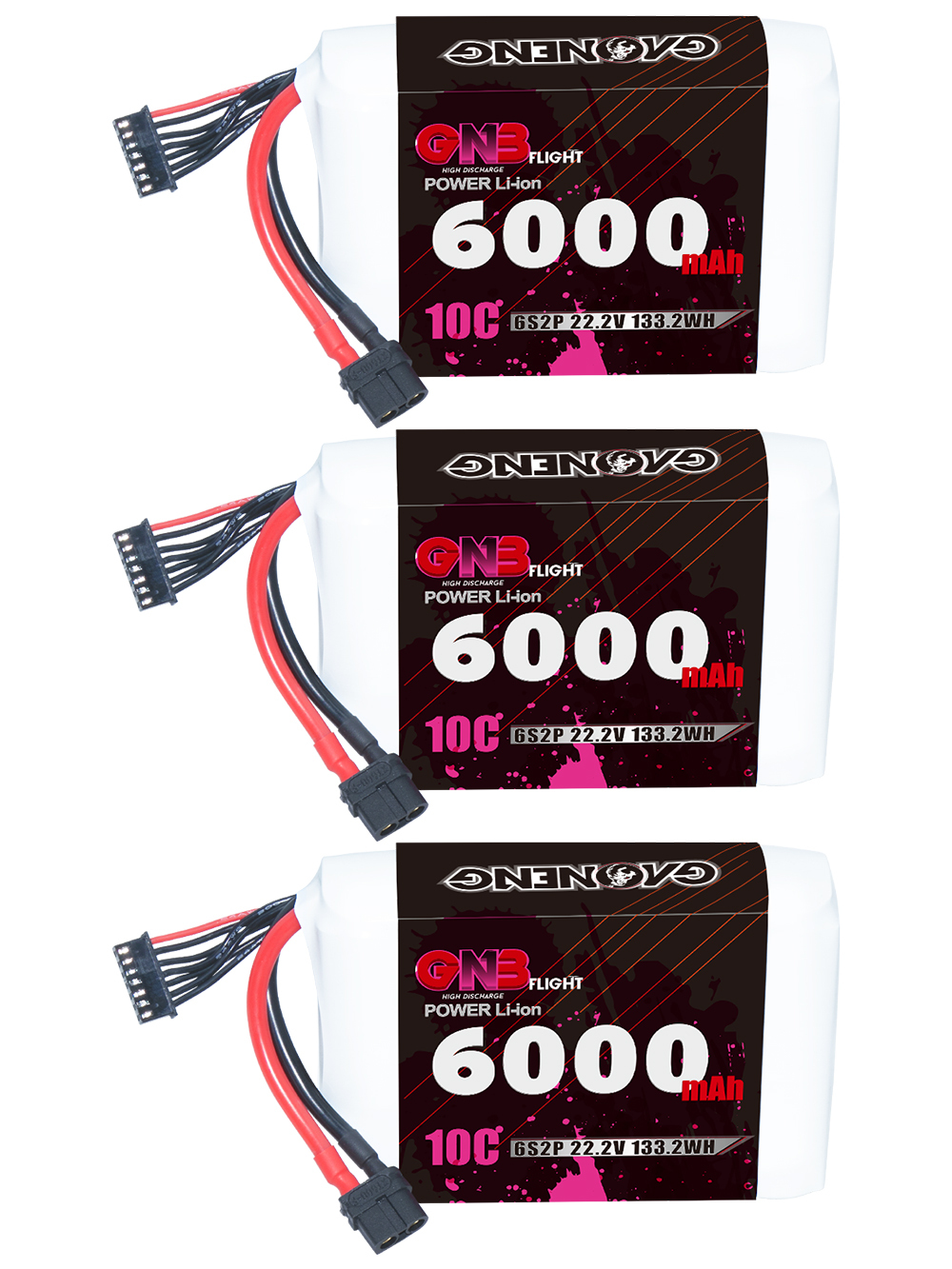 GAONENG GNB 6S 22.2V 6000mAh 10C XT60 Li-ion Battery made with Sony 18650 VTC6