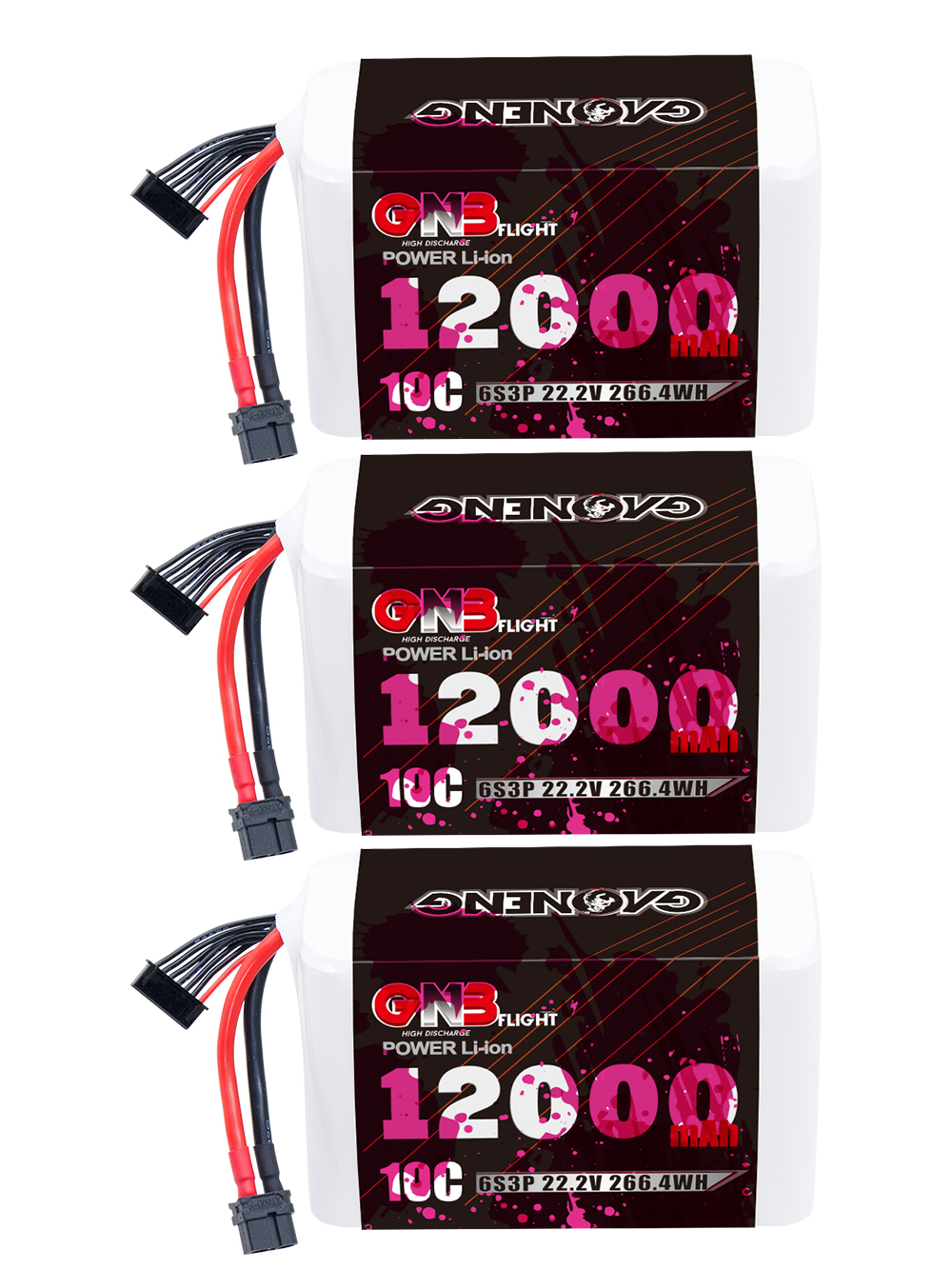 GAONENG GNB 6S 22.2V 12000mAh 10C XT60 Li-ion Battery made with Samsung 21700