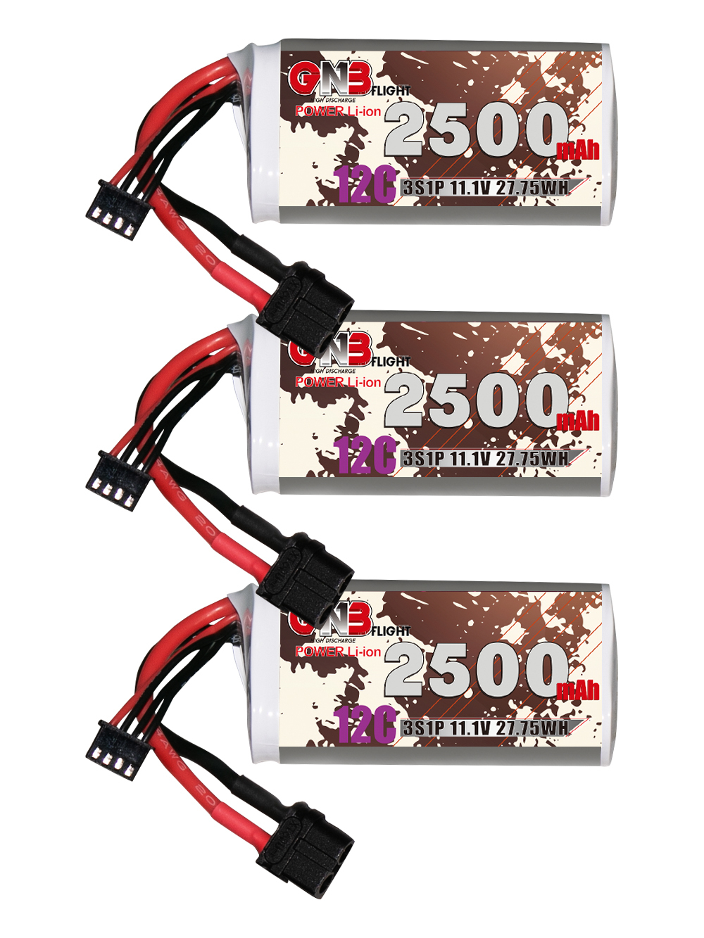 GAONENG GNB 3S 11.1V 2500mAh 10C XT60 Li-ion Battery made with 18650 cells