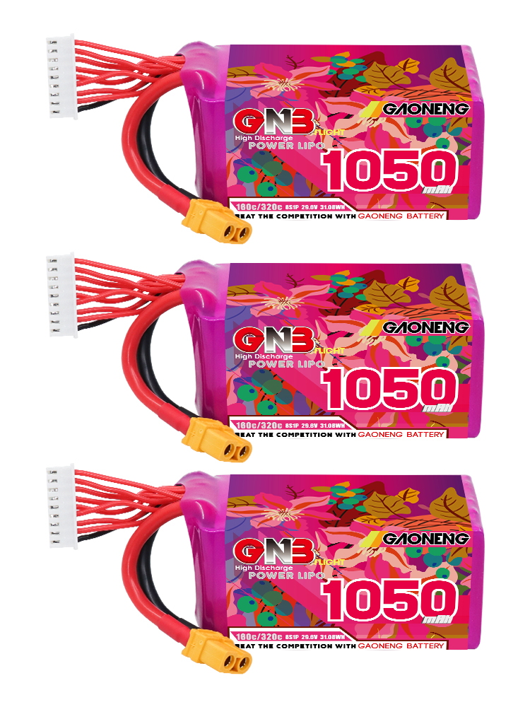 GAONENG GNB 8S 29.6V 1050mAh 160C XT60 LiPo Battery