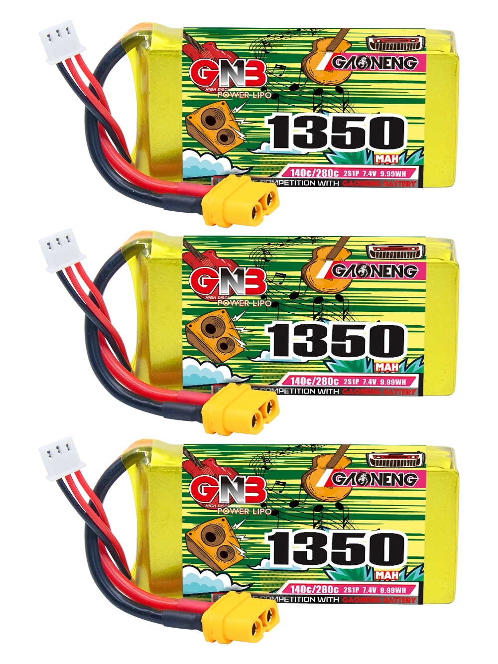 GAONENG GNB 2S 7.4V 1350mAh 140C XT60 LiPo Battery
