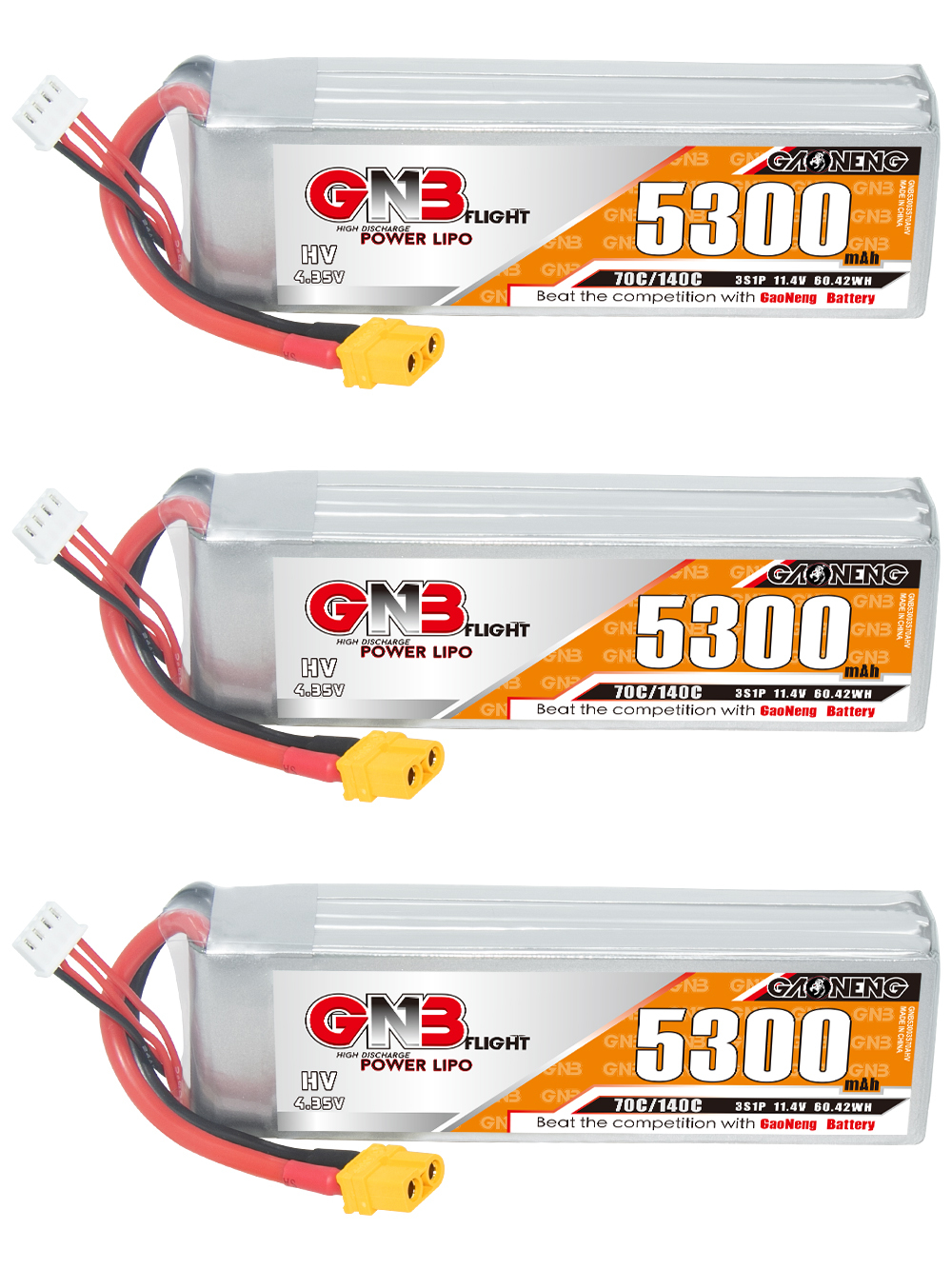 GAONENG GNB HV 3S 11.4V 5300mAh 70C LiPo Battery XT60