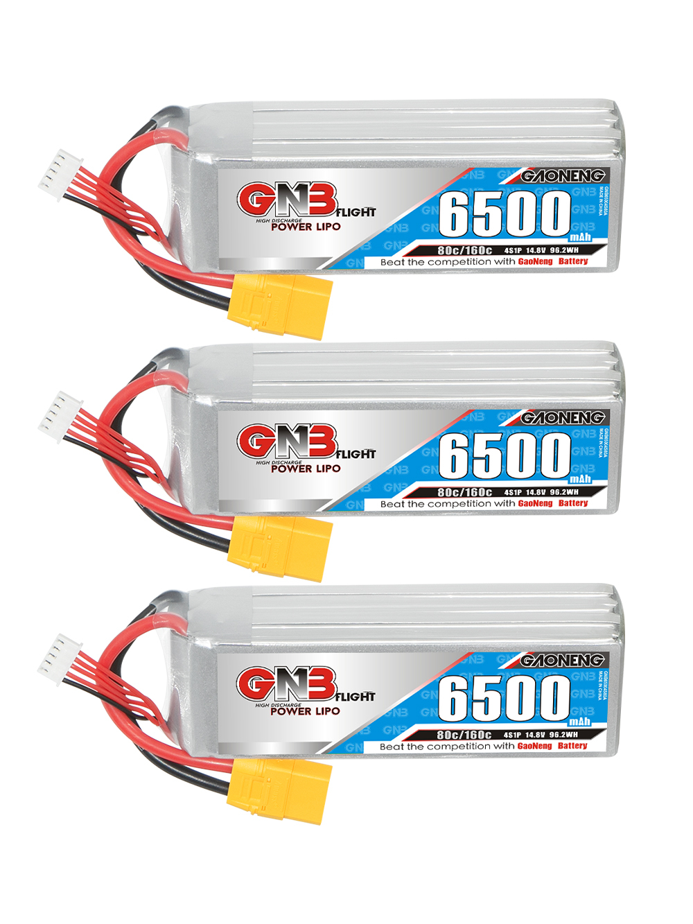 GAONENG GNB 4S 14.8V 6500mAh 80C LiPo Battery XT90