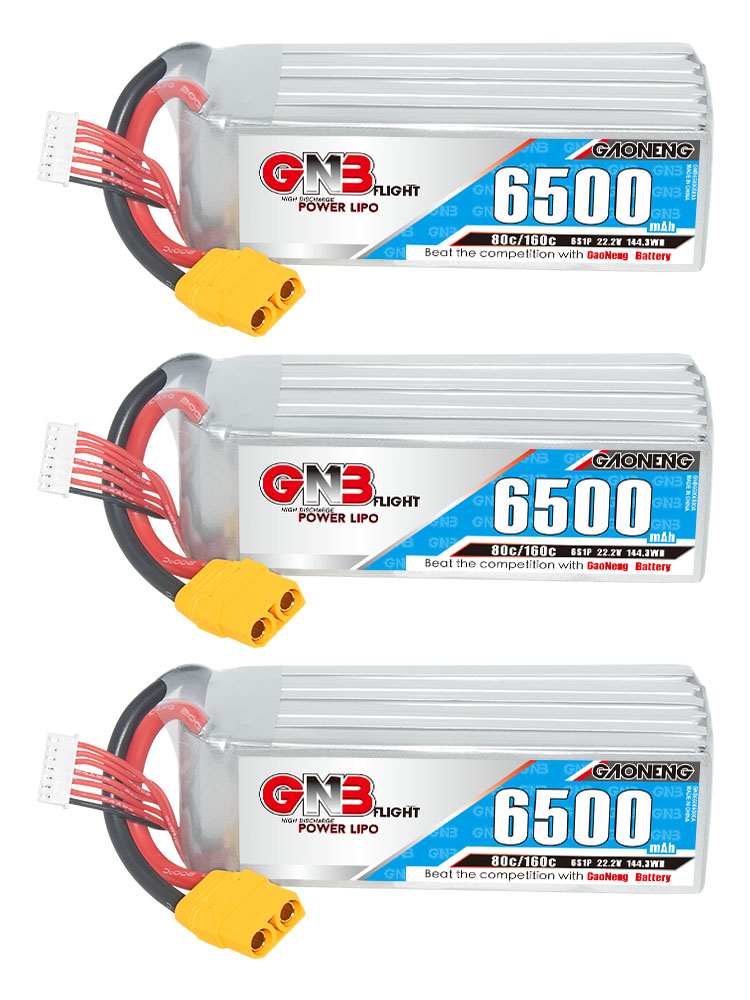 GAONENG GNB 6S 22.2V 6500mAh 80C LiPo Battery XT90
