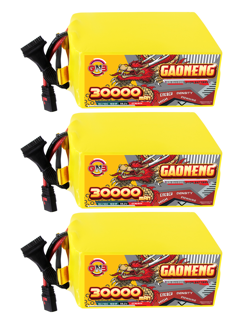 GAONENG GNB 30000mah 16S 59.2V 5C QS8 Semi Solid State Li-ion Battery