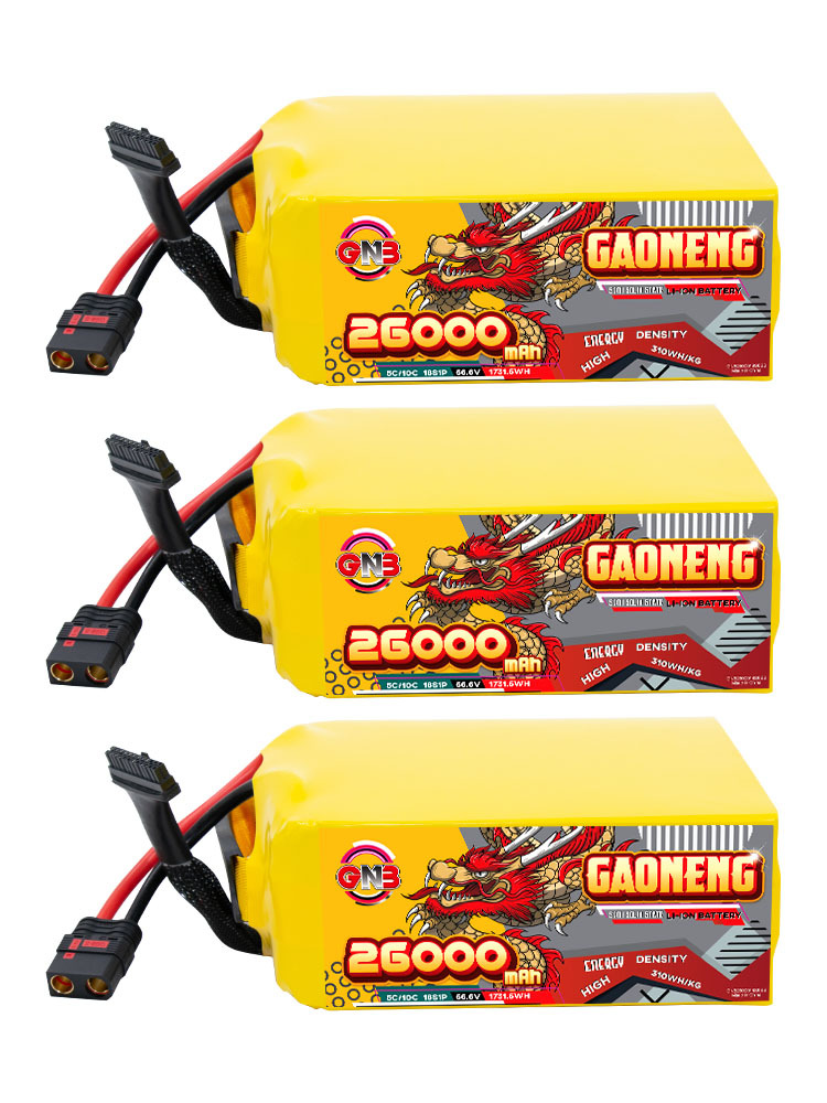 GAONENG GNB 26000mah 18S 66.6V 5C QS8 Semi Solid State Li-ion Battery 310WH/kg
