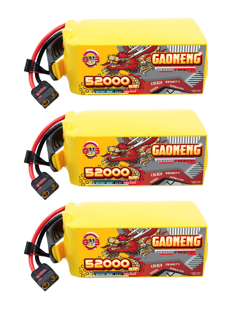 GAONENG GNB 52000mah 6S 22.2V 5C QS8 Semi Solid State Li-ion Battery 310WH/kg