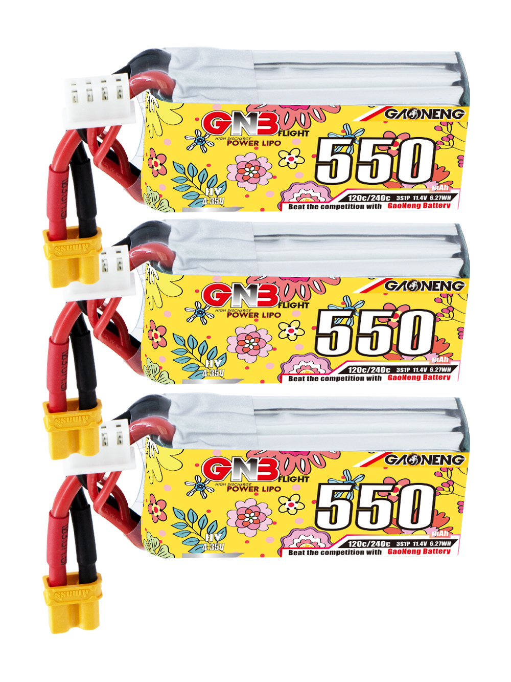 GAONENG GNB LiHV 3S 11.4V 550mAh 120C XT30 LiPo Battery