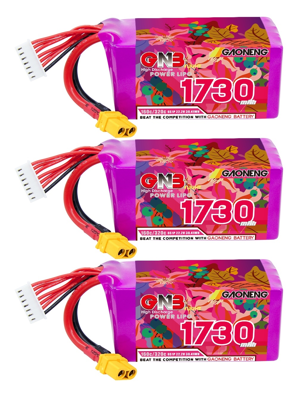 GAONENG GNB 6S 22.2V 1730mAh 160C XT60 LiPo Battery