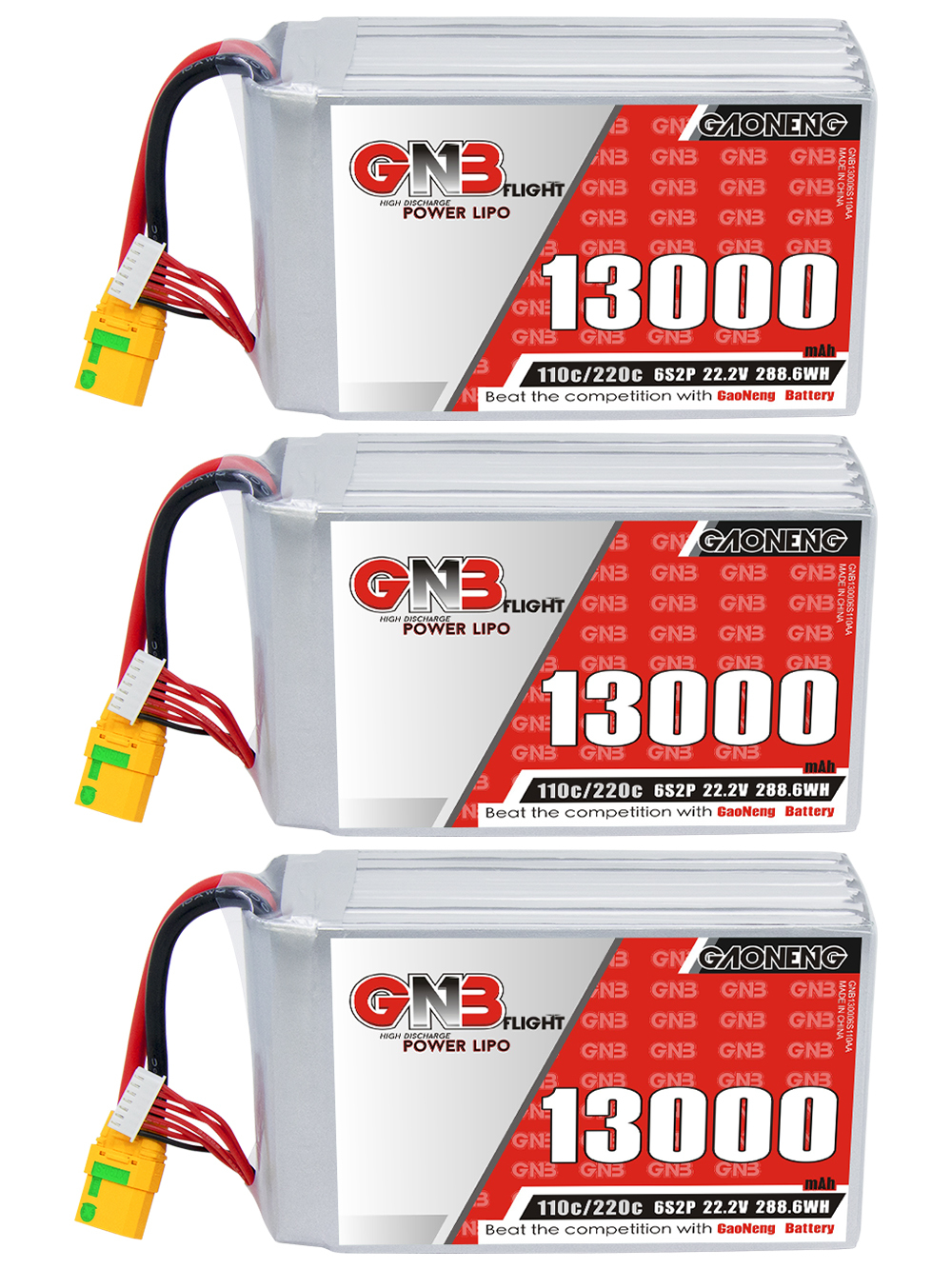 GAONENG GNB 6S 22.2V 13000mAh 13AH 110C RC LiPo Battery XT90S Anti Spark