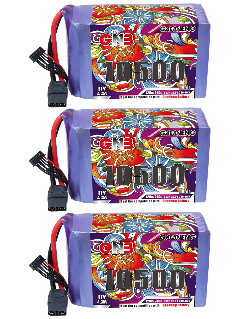 GAONENG GNB 6S 22.8V HV 10500mAh 120C RC LiPo Battery XT90