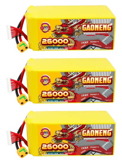 GAONENG GNB 26000mah 12S 44.4V 5C XT90S Semi Solid State Li-ion Battery 350WH/kg