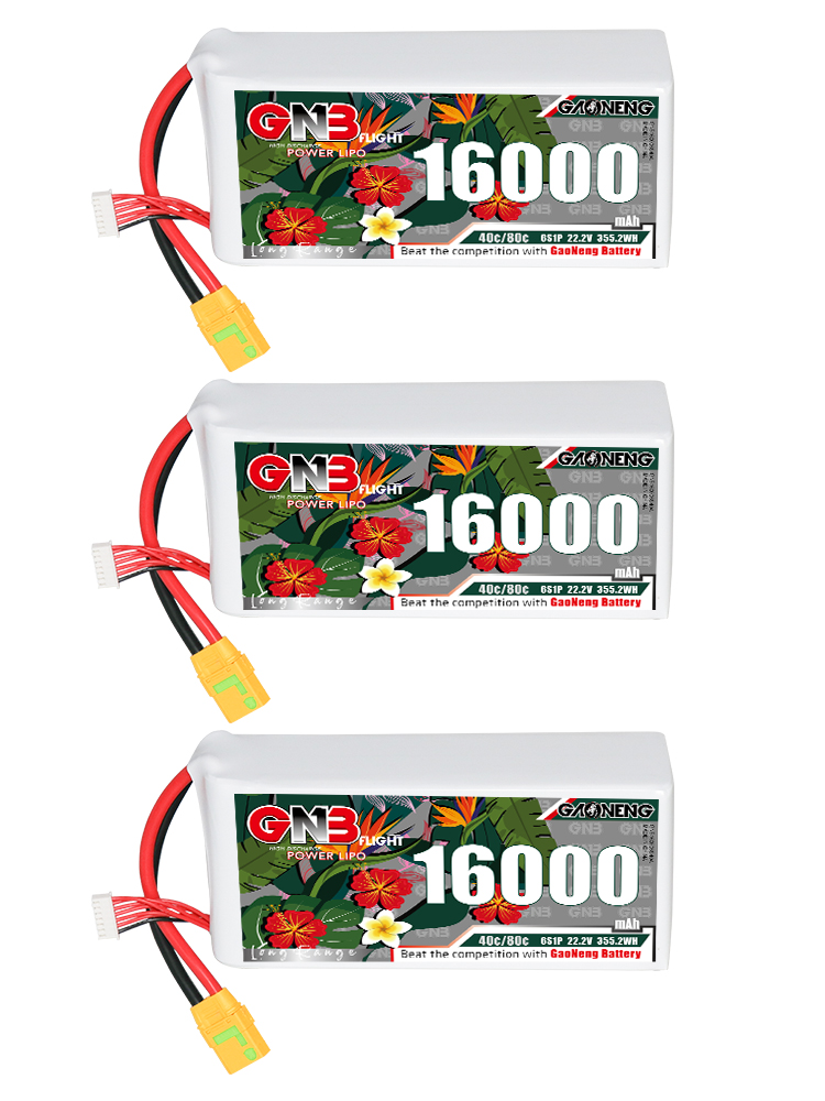 GAONENG GNB 6S1P 22.2V 16000mAh 40C RC LiPo Battery XT90S Anti-Spark