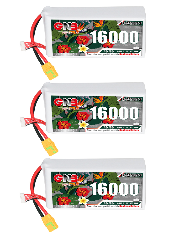 GAONENG GNB 6S1P 22.2V 16000mAh 40C RC LiPo Battery XT90S Anti-Spark