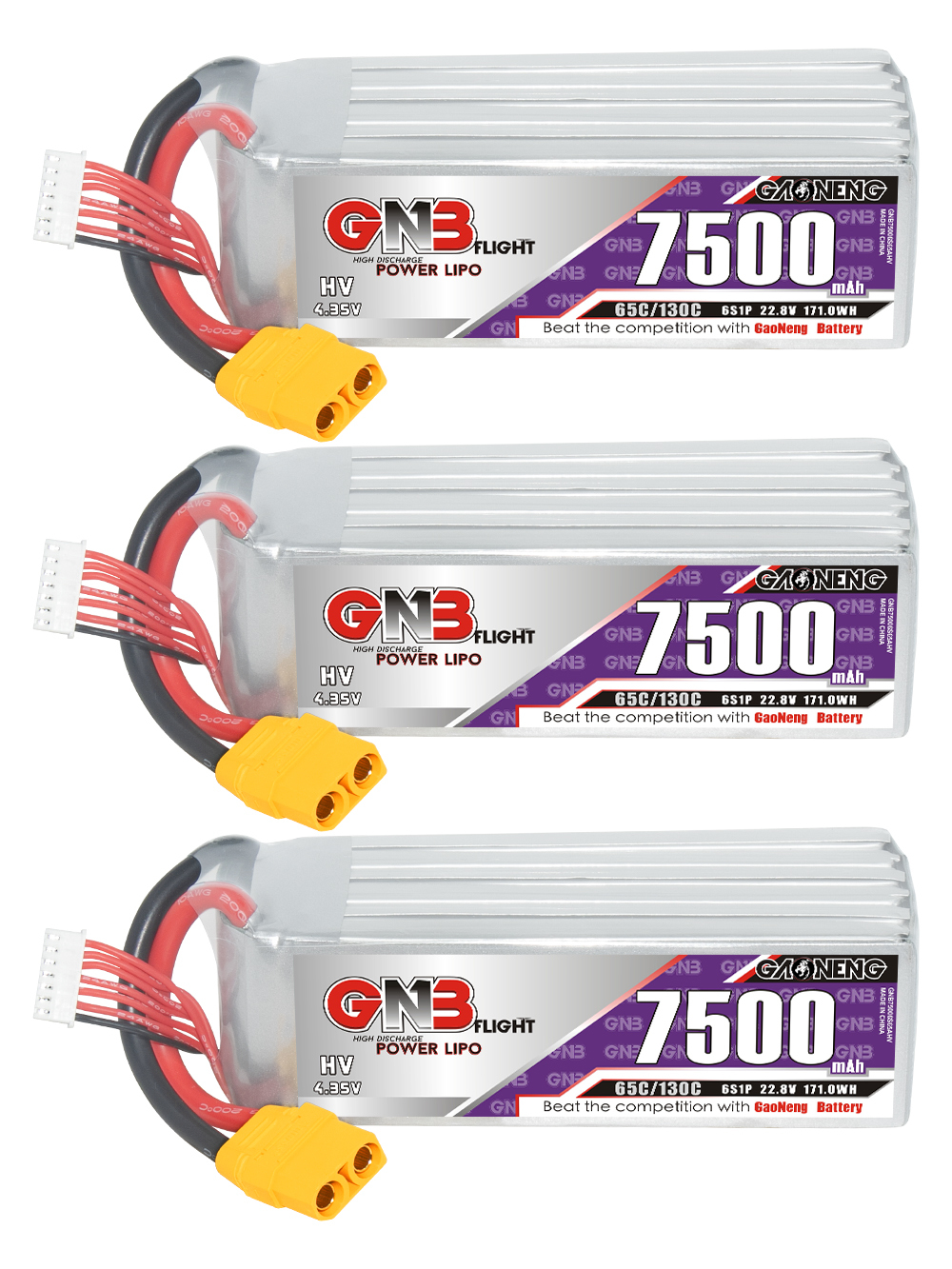 GAONENG GNB HV 6S 22.8V 7500mAh 65C LiPo Battery XT90