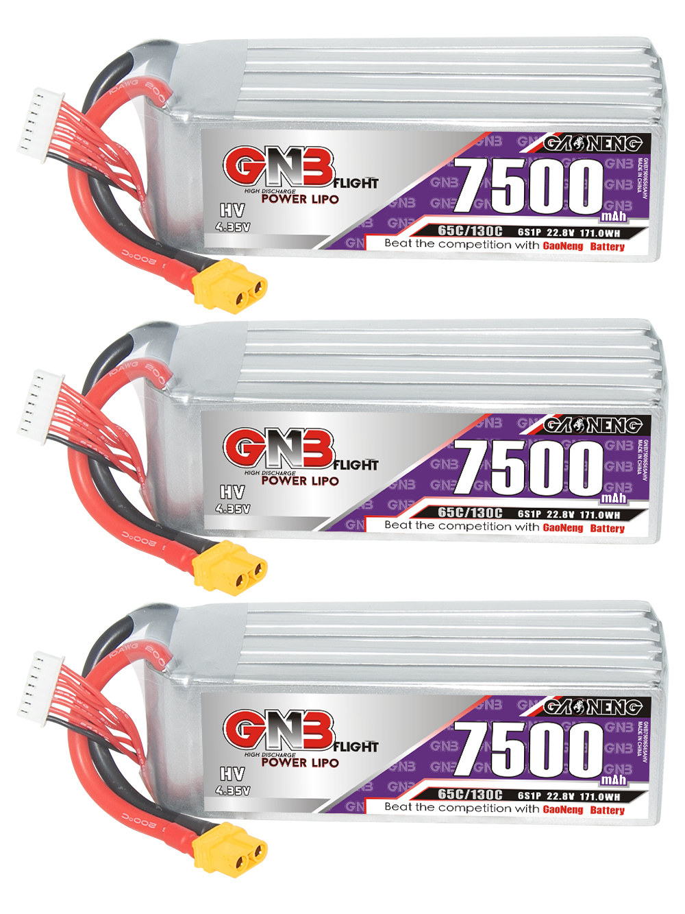 GAONENG GNB HV 6S 22.8V 7500mAh 65C LiPo Battery XT60