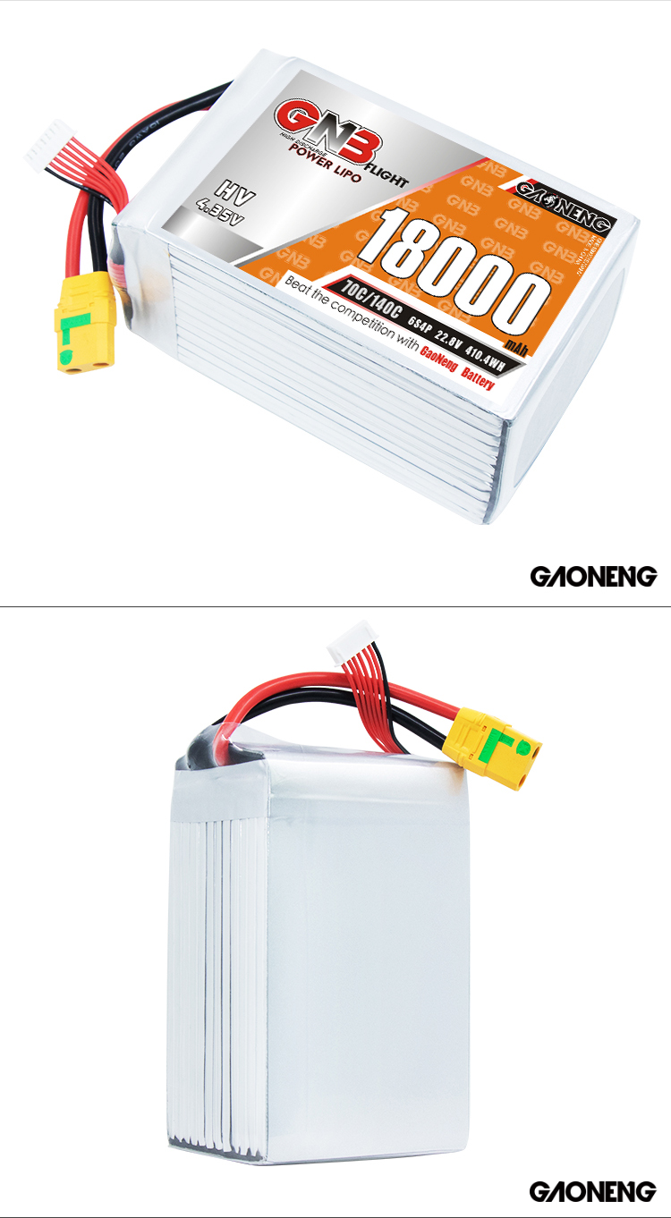 GAONENG GNB 6S 22.8V HV 18000mAh 70C RC LiPo Battery XT90S