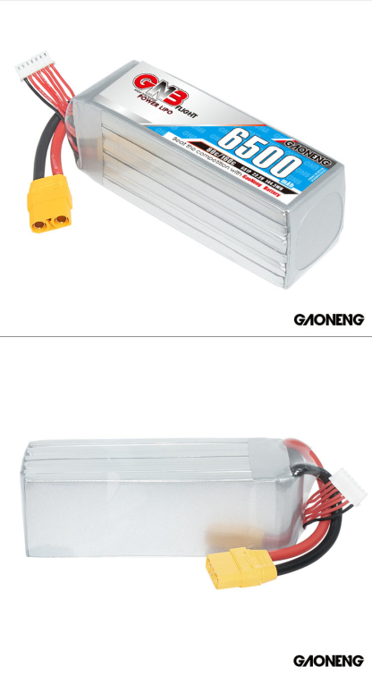 GAONENG GNB 6S 22.2V 6500mAh 80C LiPo Battery XT90